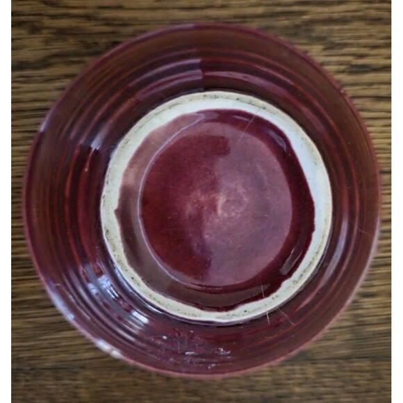 Vintage Bauer Ringware Pottery #36 Nesting Mixing Bowl Burgandy 5 1/4" - Picture 3 of 4